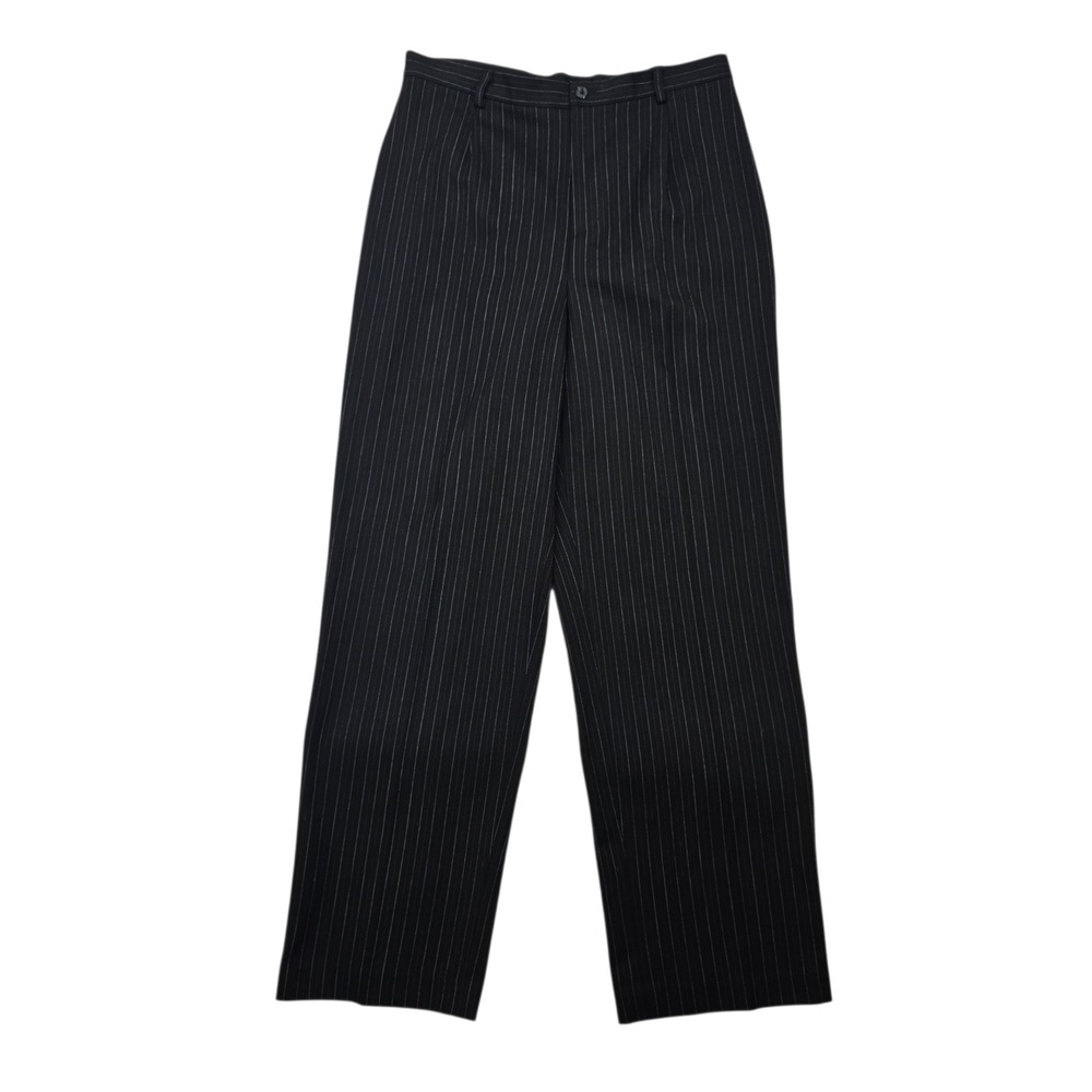 Rafaella Black Pin Stripe Formal Business‎ Work Interview Straight Leg Pants 12P